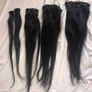 New jet black single weft full set